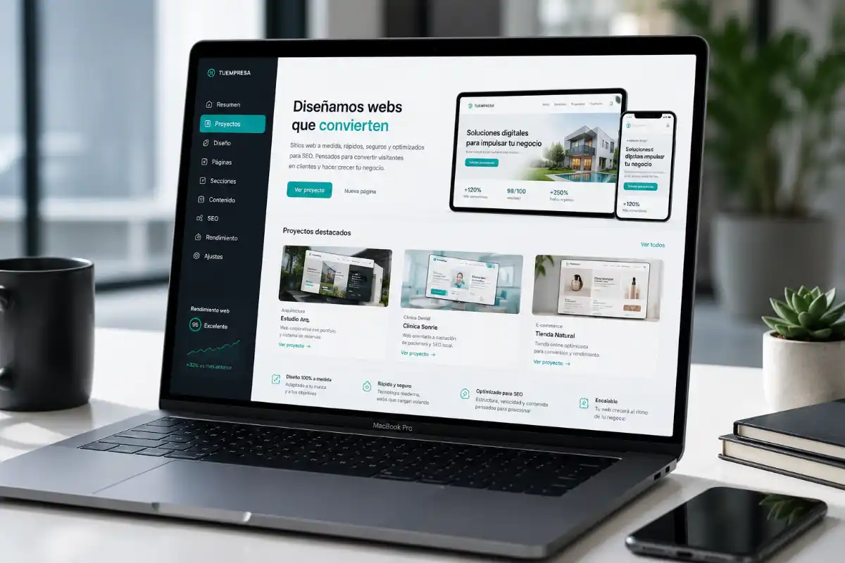 Interfaz moderna de desarrollo web y webapp a medida